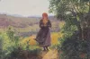 Internet sorprendido al encontrar una pintura de la década de 1860 de una mujer con un teléfono inteligente