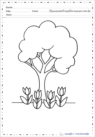 Arbor Day risbe za barvanje in tiskanje