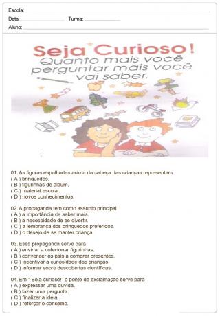 Szöveges tolmácsolási tevékenységek Az általános iskola 3 év nyomtatása.