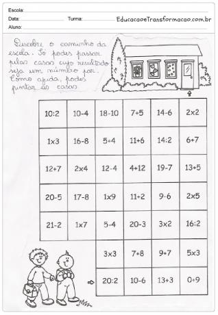 Matematikaktiviteter 3: e året i grundskolan - att skriva ut.