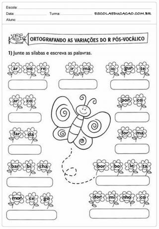 Actividades portuguesas de 2º año - R Variations
