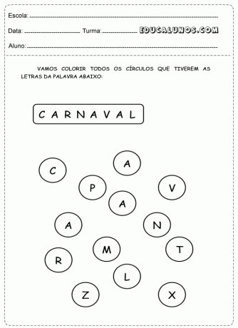 Actividad de carnaval para la escuela primaria.