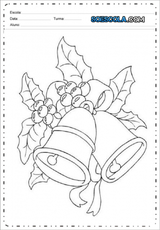 Crteži božićnih zvona za ispis i boje