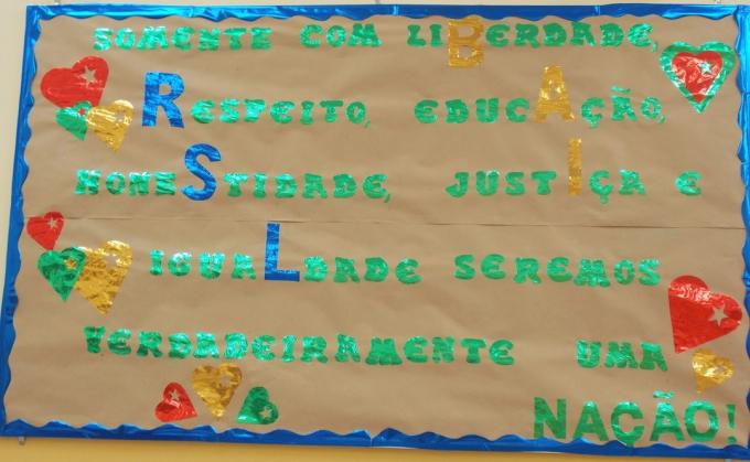 Mural de la independencia de Brasil para la escuela