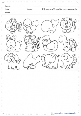 Animal drawing for coloring and printing