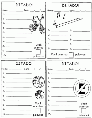 Printable word dictation sheet template