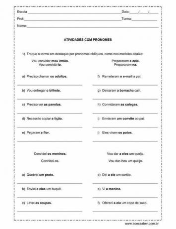 Straight and Oblique Pronoun Activities