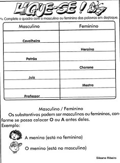 ACTIVIDADES SUSTANTIVAS MASCULINAS Y FEMENINAS