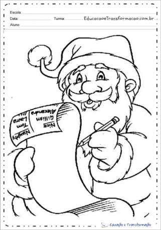 صفحات تلوين بابا نويل - للطباعة - رسومات عيد الميلاد