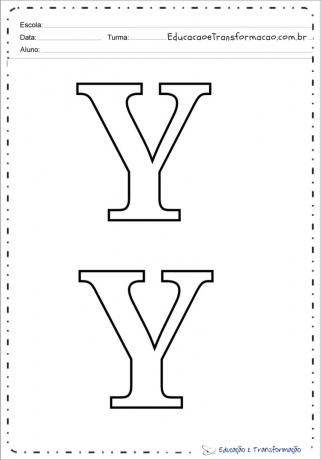 Litera Y do drukowania i kolorowania