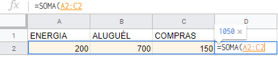 Vandret sum i Excel