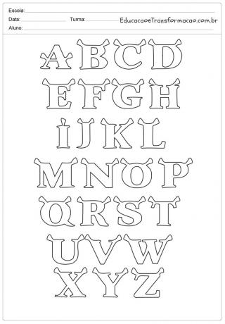 Szablony listów do wydrukowania - litery alfabetu: kursywa i proste.