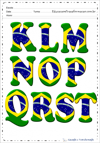 Plantillas de letras del alfabeto brasileño para imprimir