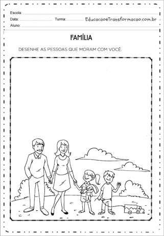 Family Activities for Kindergarten - To print and color