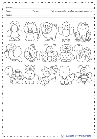 Dibujo de animales para colorear e imprimir
