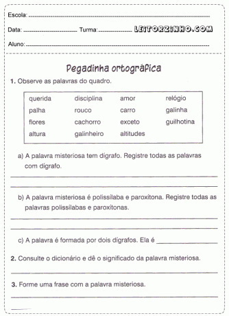 Actividades portuguesas 5o año de la escuela primaria - Para imprimir