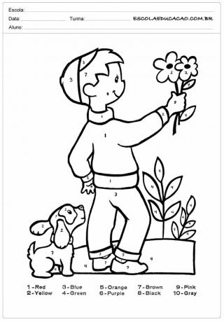 Angleška otroška dejavnost, ki drži rožo