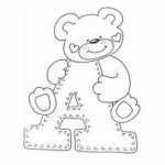 Illustrerade alfabetbjörnar med mönstret