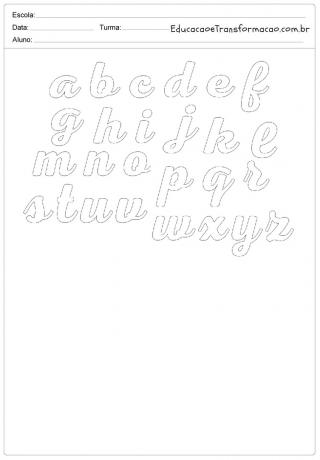 Plantillas de letras para imprimir - Letras del alfabeto: cursiva y recta.