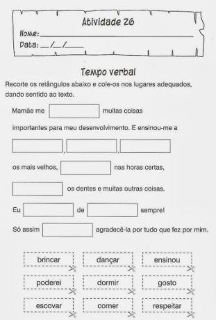 Portuguese exercise verbal tense