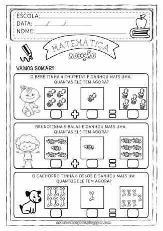 Math Activities About Sum Problems for 1st Year