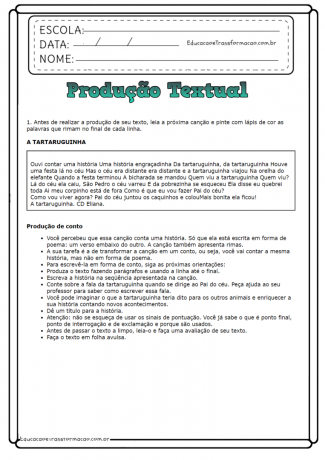 Portuguese Activities 4th year - Textual Production