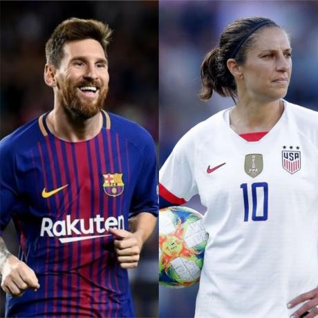 Lionel Messi and Carli Lloyd - Best football players in the world