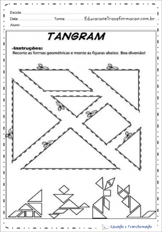 Utskrivbara Tangram-aktiviteter - utklipp