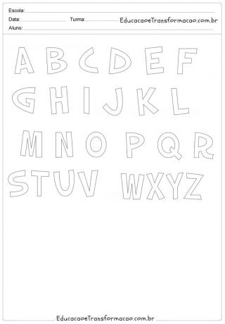 인쇄할 편지 템플릿 - 알파벳 문자: 필기체 및 직선.
