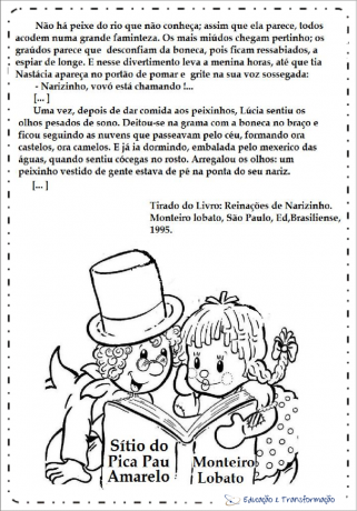 Actividades de interpretación de textos Día del libro: Narizinho Reigns