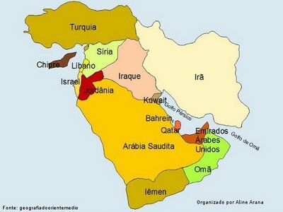 mapa de oriente medio