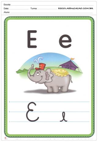 Alphabet illustré - Lettre E