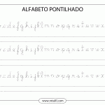 Kalligrafi notesbog til udskrivning med stiplede bogstaver i PDF