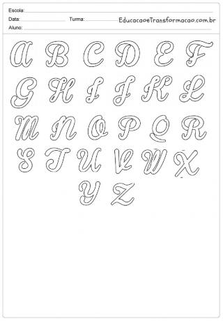 Actividades con letras cursivas - Patrones con letras cursivas