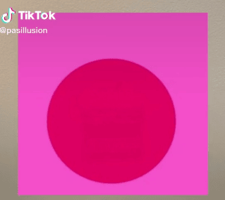 Ilusión óptica del círculo rosa