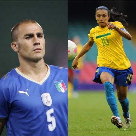 Cannavaro y Marta - Los mejores futbolistas del mundo