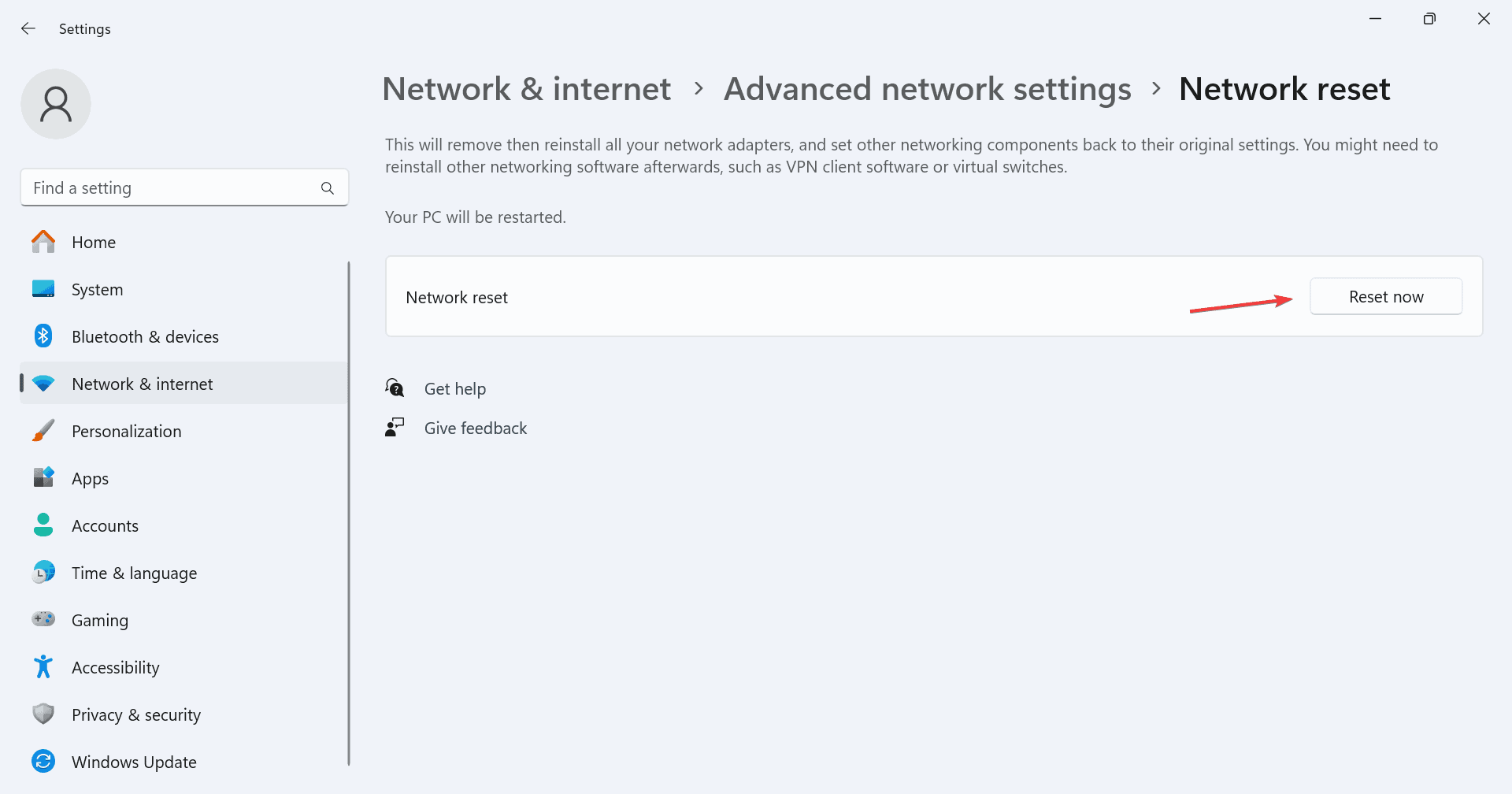 Netzwerk zurücksetzen, um ERROR_CANNOT_BREAK_OPLOCK zu beheben