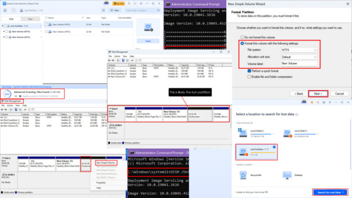 Récupération de gestion des disques Windows 10