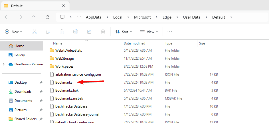 bookmarks file edge