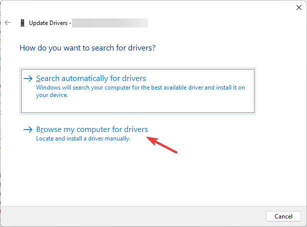 Browse my computer for drivers 