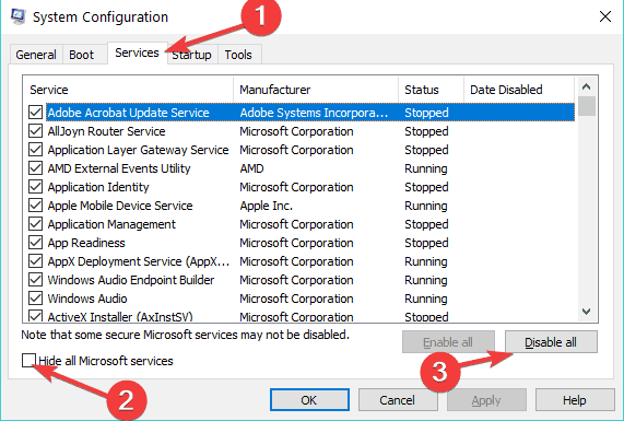 disable startup programs