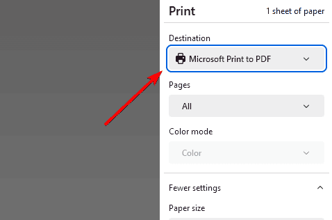 microsoft print to pdf 