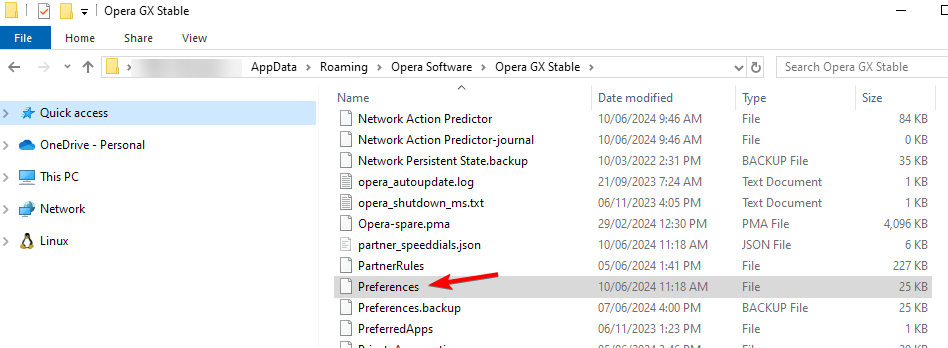 preferences file opera gx folder
