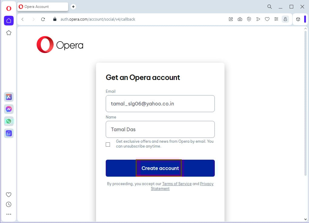 create account