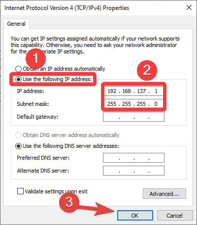entrer adresse IP