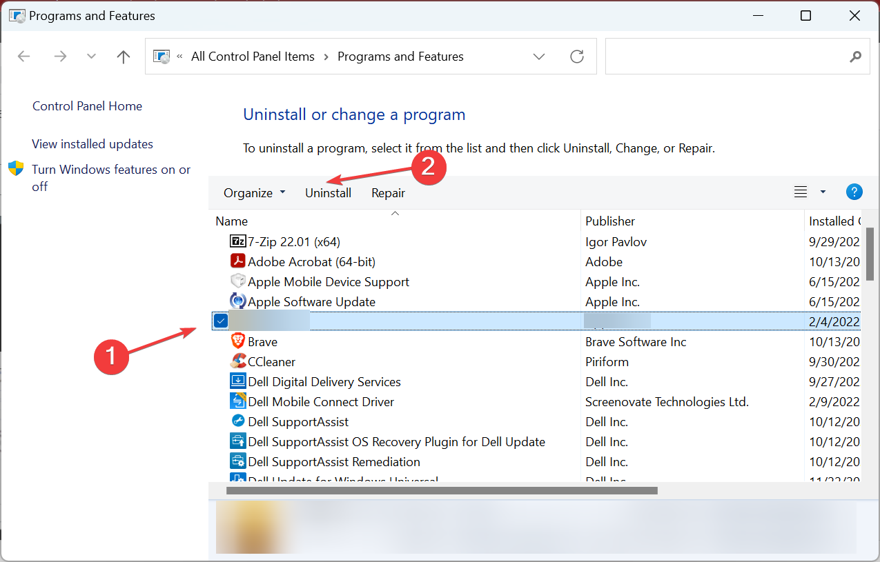 uninstall app to fix driver overran stack buffer