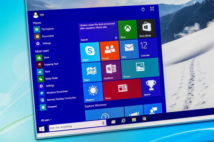 Menu di avvio di Windows 11