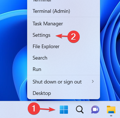 right click on Start, select Settings