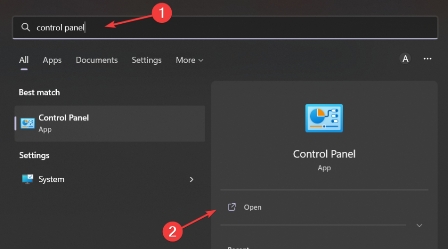 control panel