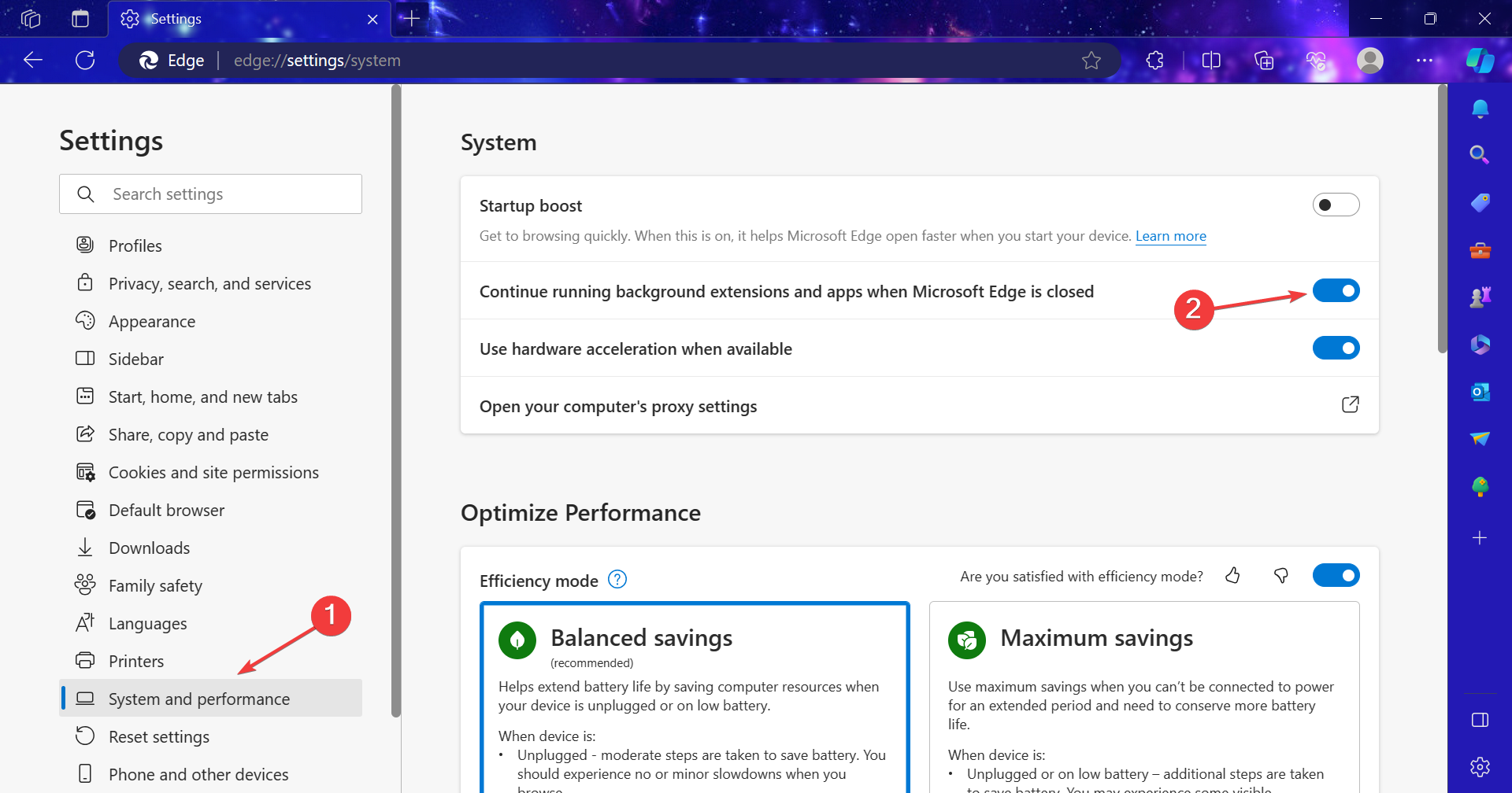 Edgeをバックグラウンドで実行してロック画面の背景が青い画面に戻る修正 Windows 11